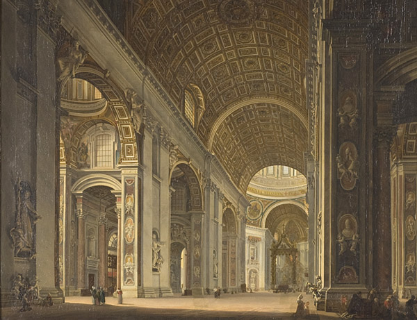 Frans Vervloet,Intérieur de la basilique Saint-Pierre (1824)